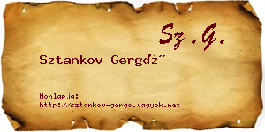 Sztankov Gergő névjegykártya